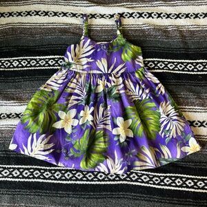 PACIFIC LEGEND PURPLE HAWAIIAN PRINT GIRLS DRESS SIZE 5/6 100% COTTON